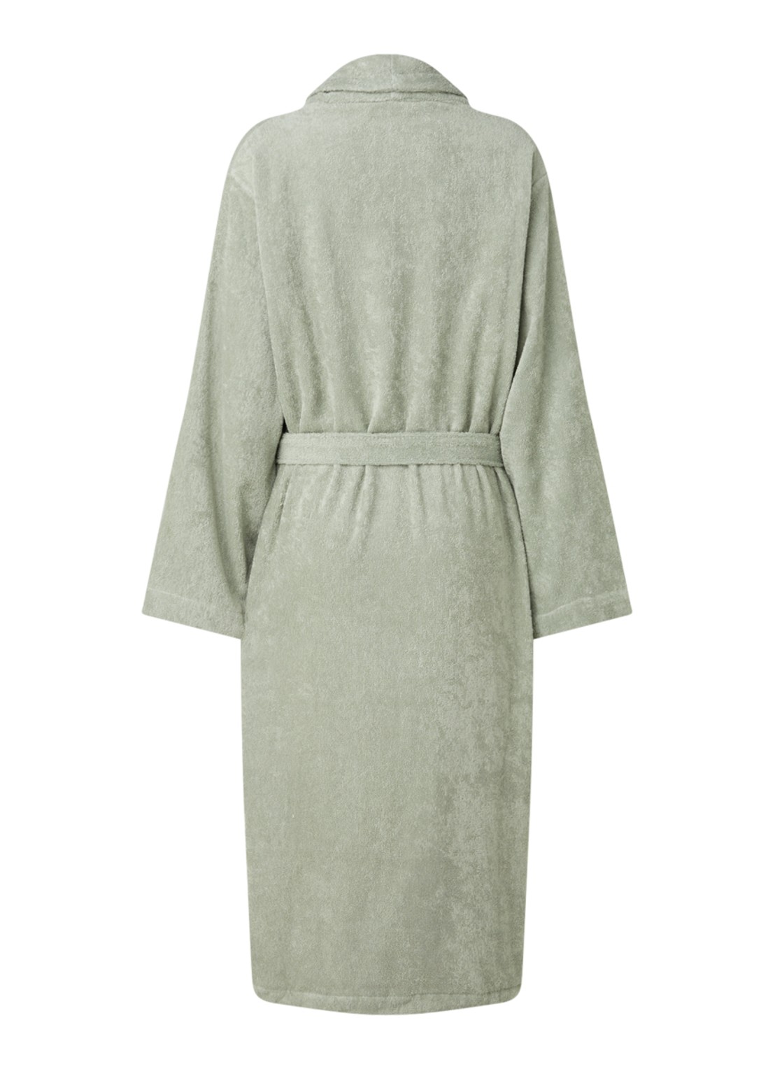 de Bijenkorf Home  Softness badjas van  katoen - unisex - achterkant 2 lindegroen