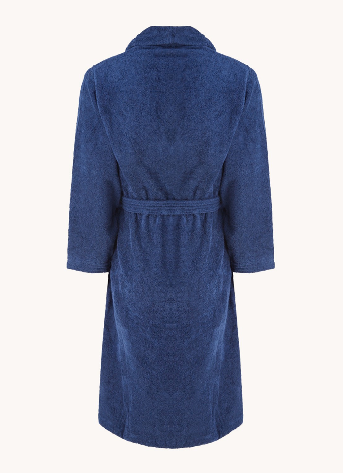 de Bijenkorf Home  Softness badjas van  katoen - unisex - achterkant blauw