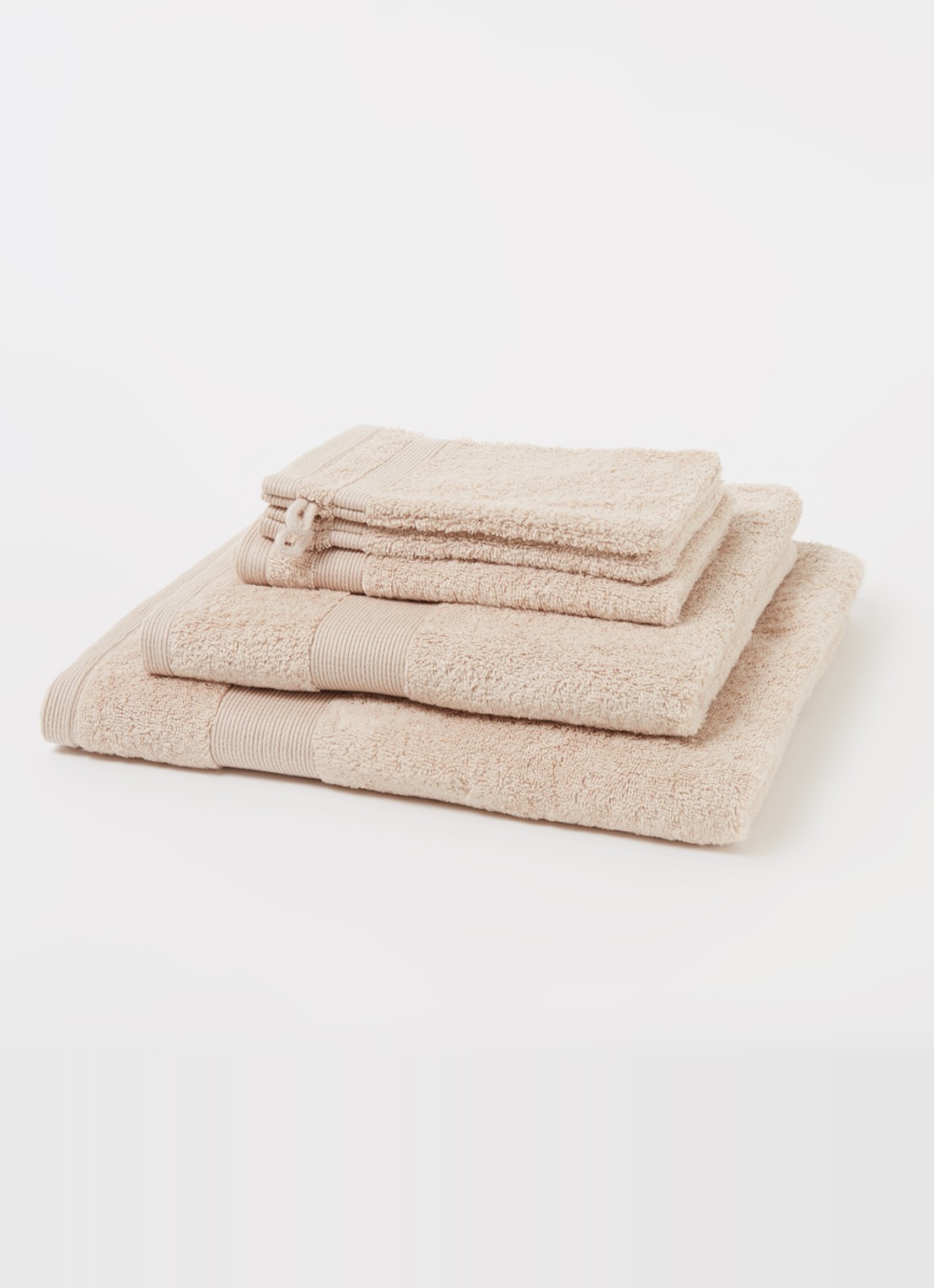 de Bijenkorf Home  Softness badlaken - 600 gr/m2 - 70 x 140 cm - voorkant 2 beige