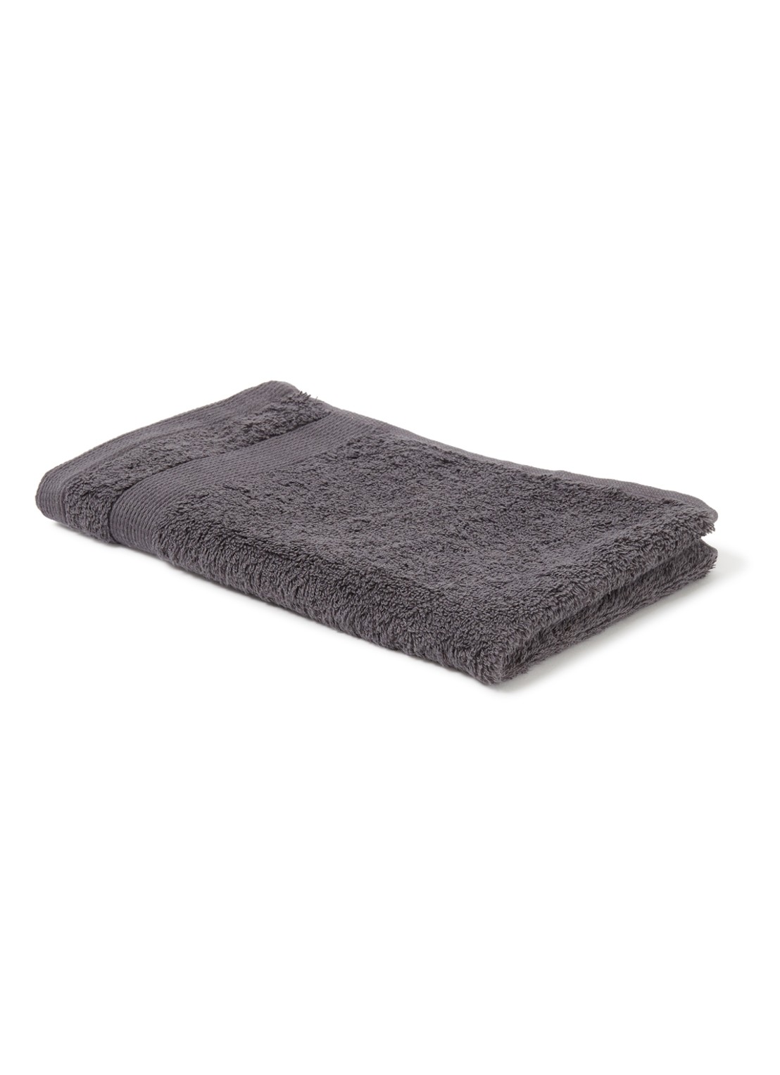 de Bijenkorf Home  Softness gastendoek - 600 gr/m2 - 30 x 50 cm - voorkant 3 antraciet