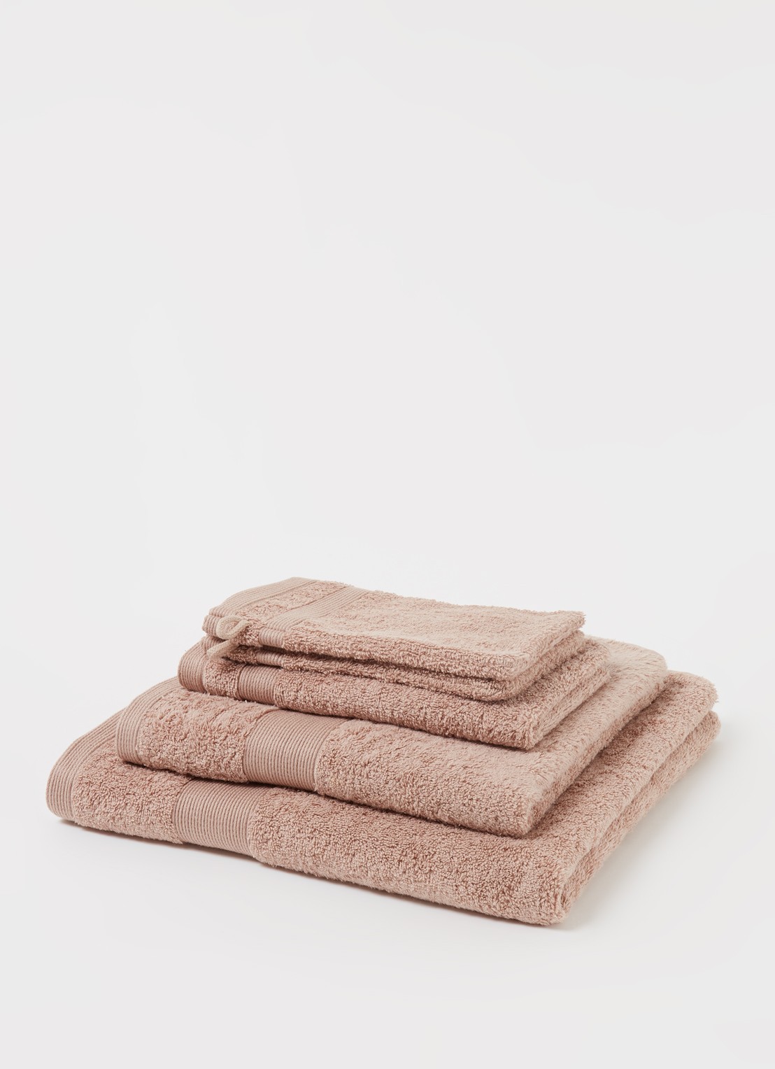 de Bijenkorf Home  Softness gastendoek - 600 gr/m2 - 30 x 50 cm - detail taupe