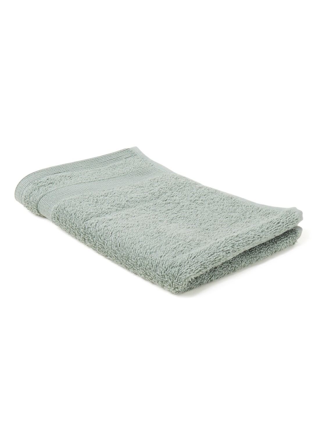 de Bijenkorf Home  Softness gastendoek - 600 gr/m2 - 30 x 50 cm - voorkant 2 zeegroen