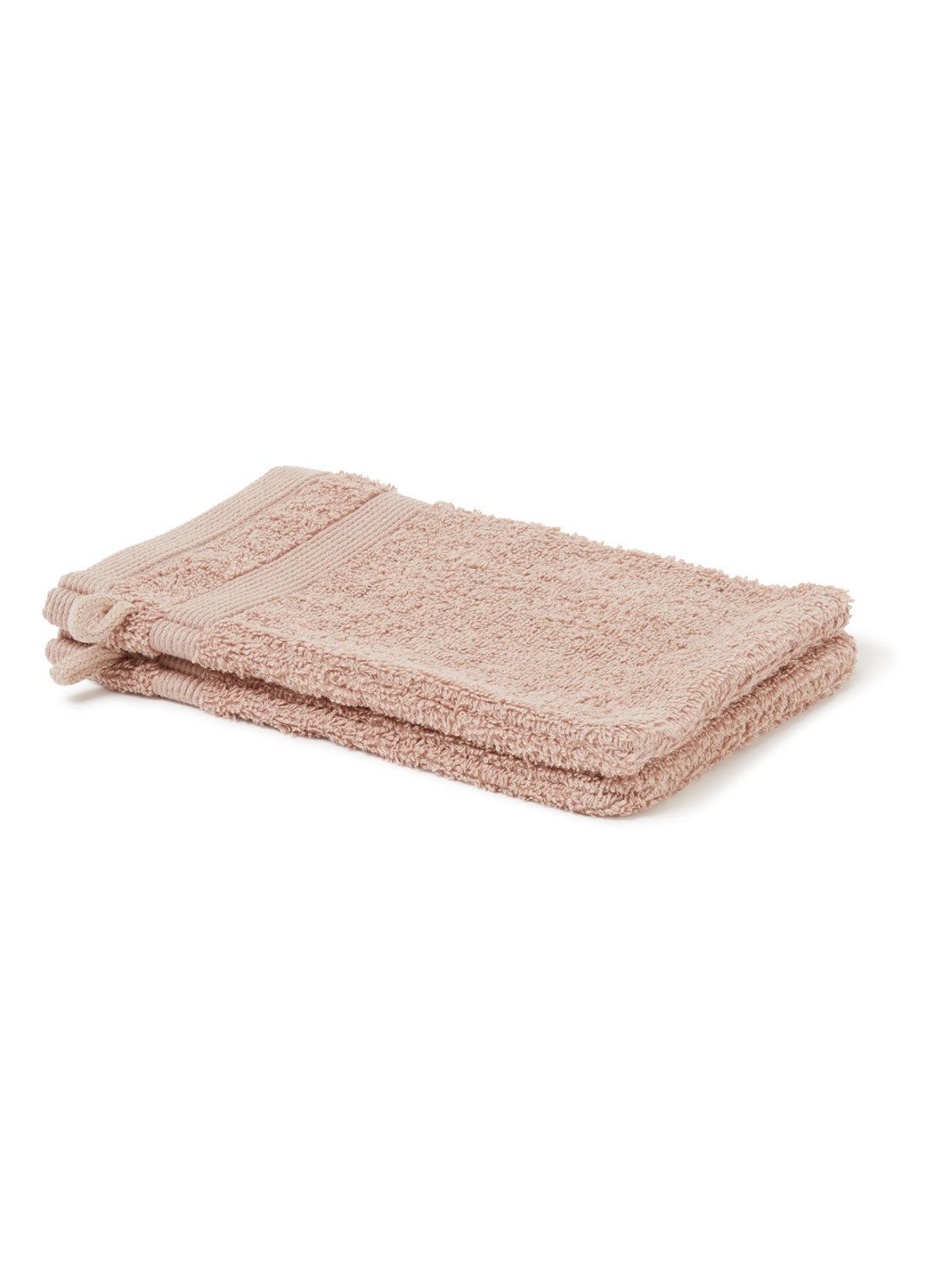 de Bijenkorf Home  Softness washand - 600 gr/m2 - 16 x 21 cm set van 2 - voorkant taupe