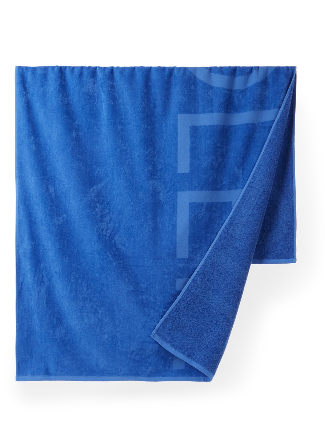 de Bijenkorf Home Soleil strandlaken -  400 gr/m2 - 100 x 180 cm - voorkant kobaltblauw