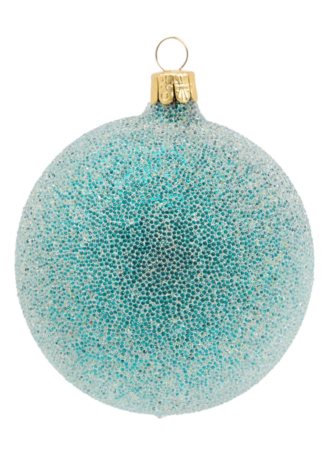 de Bijenkorf Home Vorst kerstbal 8 cm - voorkant 2 turquoise
