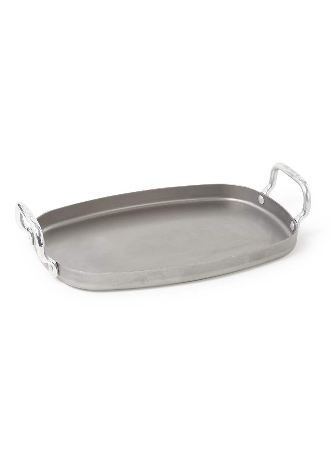De Buyer Mineral B Plancha bakplaat 38 x 26 cm  - voorkant grijs