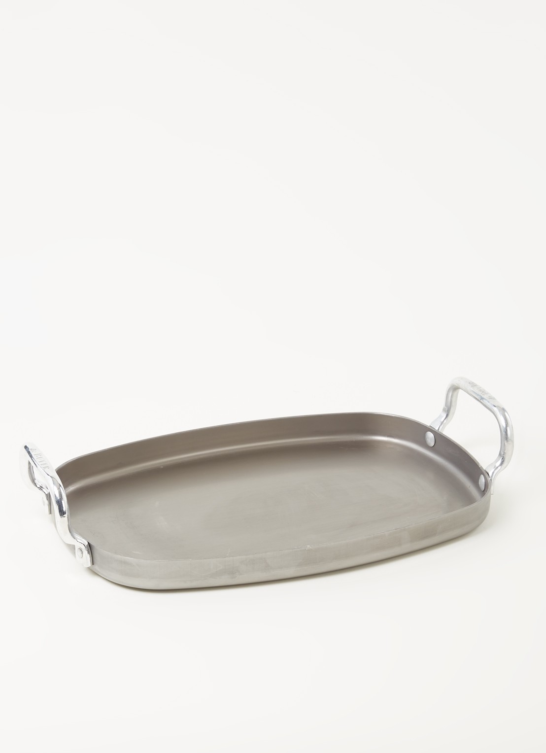 De Buyer Mineral B Plancha bakplaat 38 x 26 cm  - voorkant 2 grijs