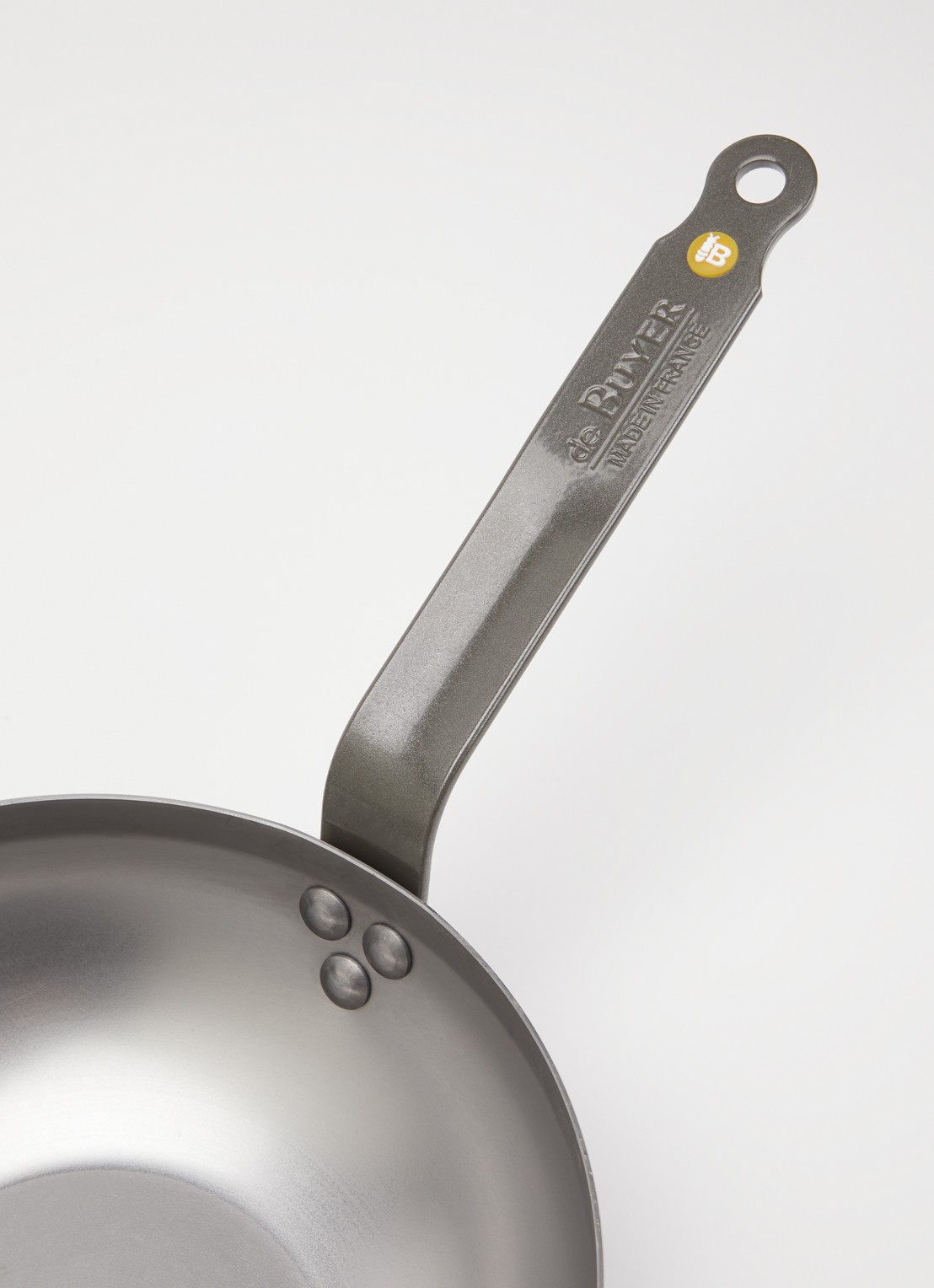 De Buyer Mineral B wokpan Ø24 cm - voorkant 2 zilver