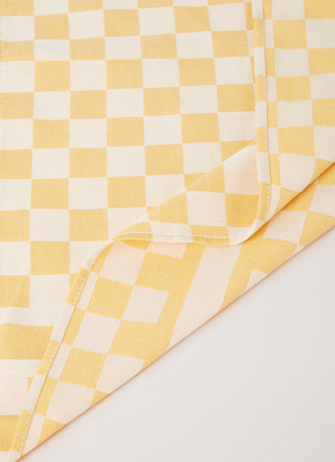 De Witte Lietaer Groom-A theedoek van katoen 65 x 70 cm - detail geel