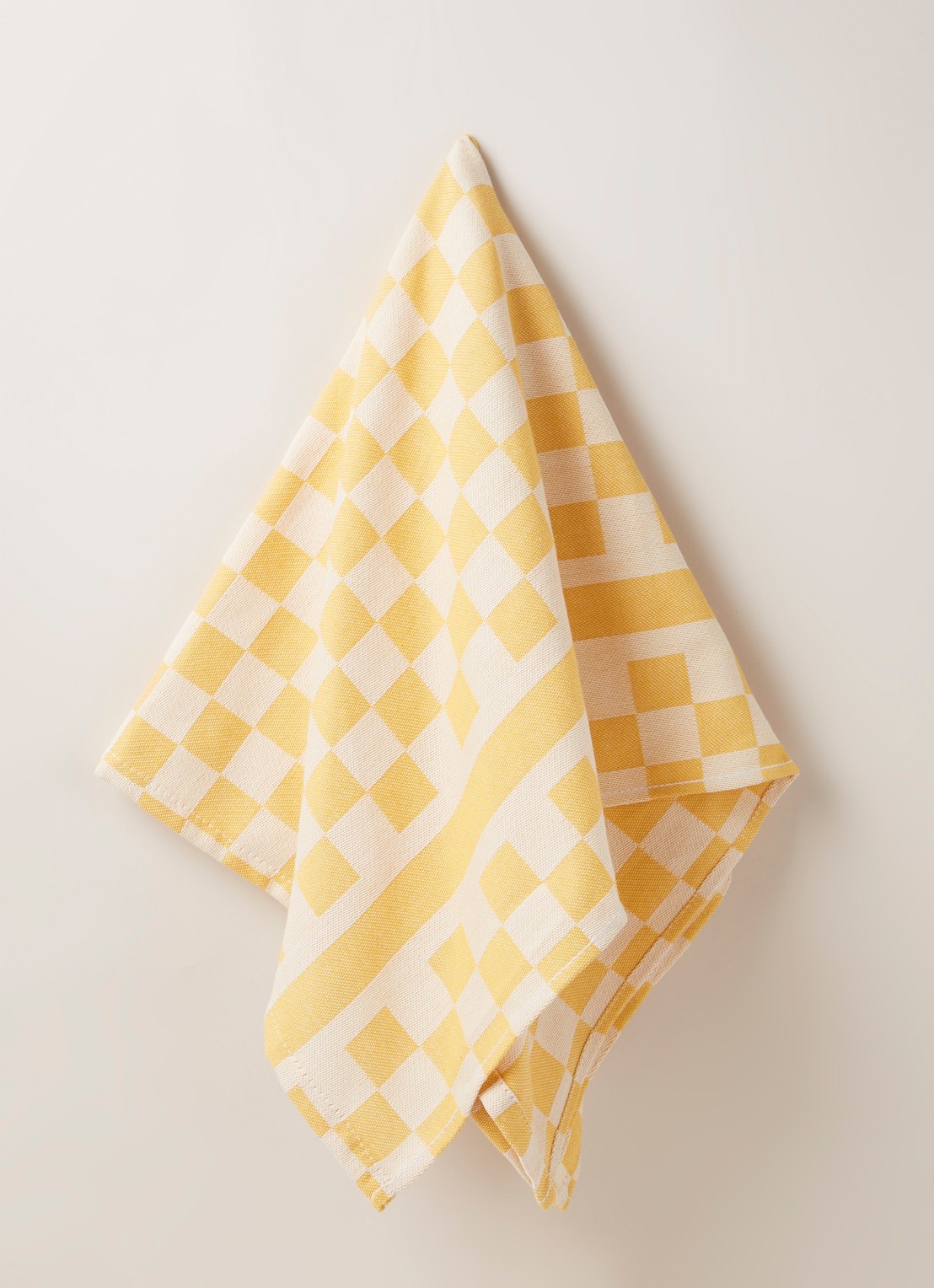 De Witte Lietaer Groom-A theedoek van katoen 65 x 70 cm - voorkant 3 geel