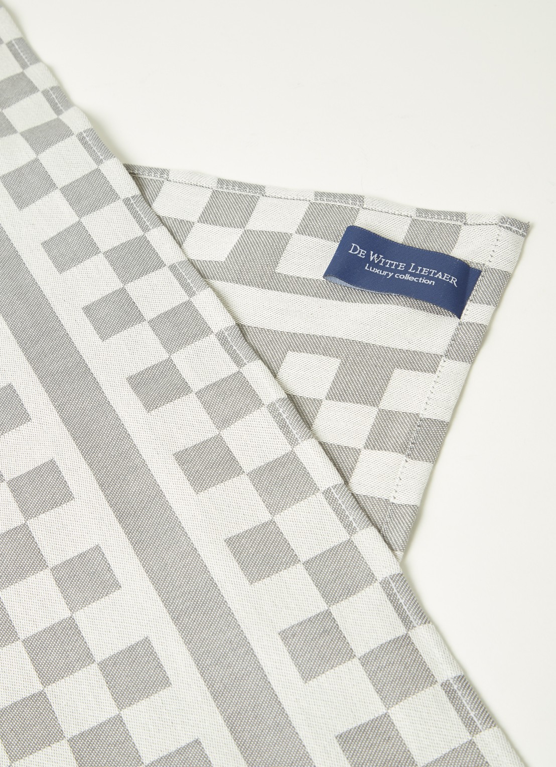 De Witte Lietaer Groom-a theedoek van katoen 70 x 65 cm - detail grijs