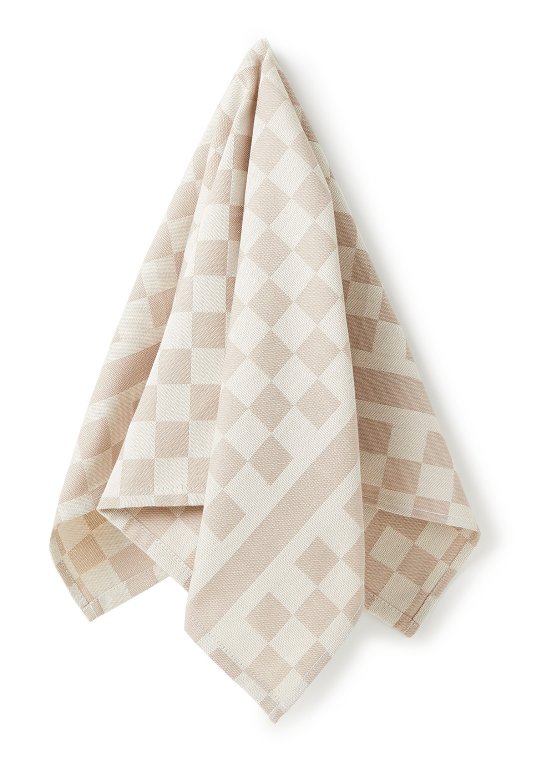 De Witte Lietaer Groom-a theedoek van katoen 70 x 65 cm - voorkant beige