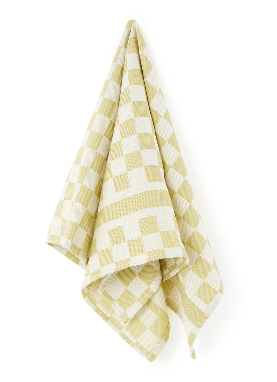 De Witte Lietaer Groom-A theedoek van katoen 70 x 65 cm - voorkant lime