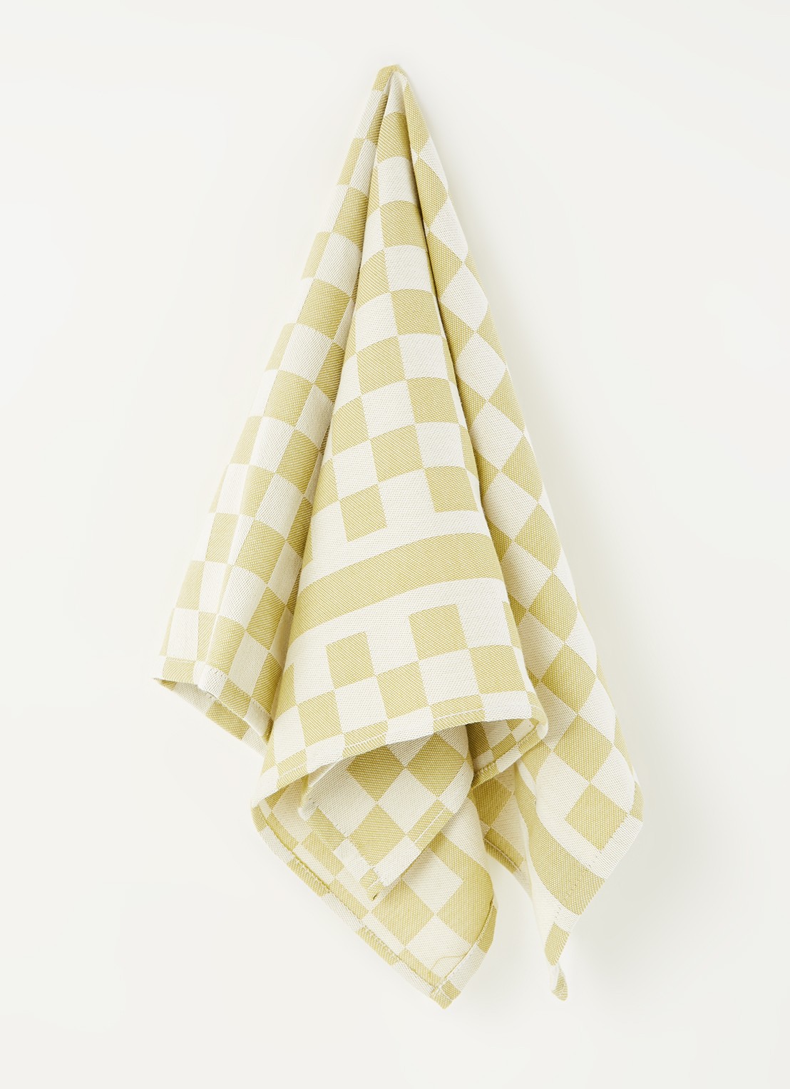 De Witte Lietaer Groom-A theedoek van katoen 70 x 65 cm - voorkant 2 lime