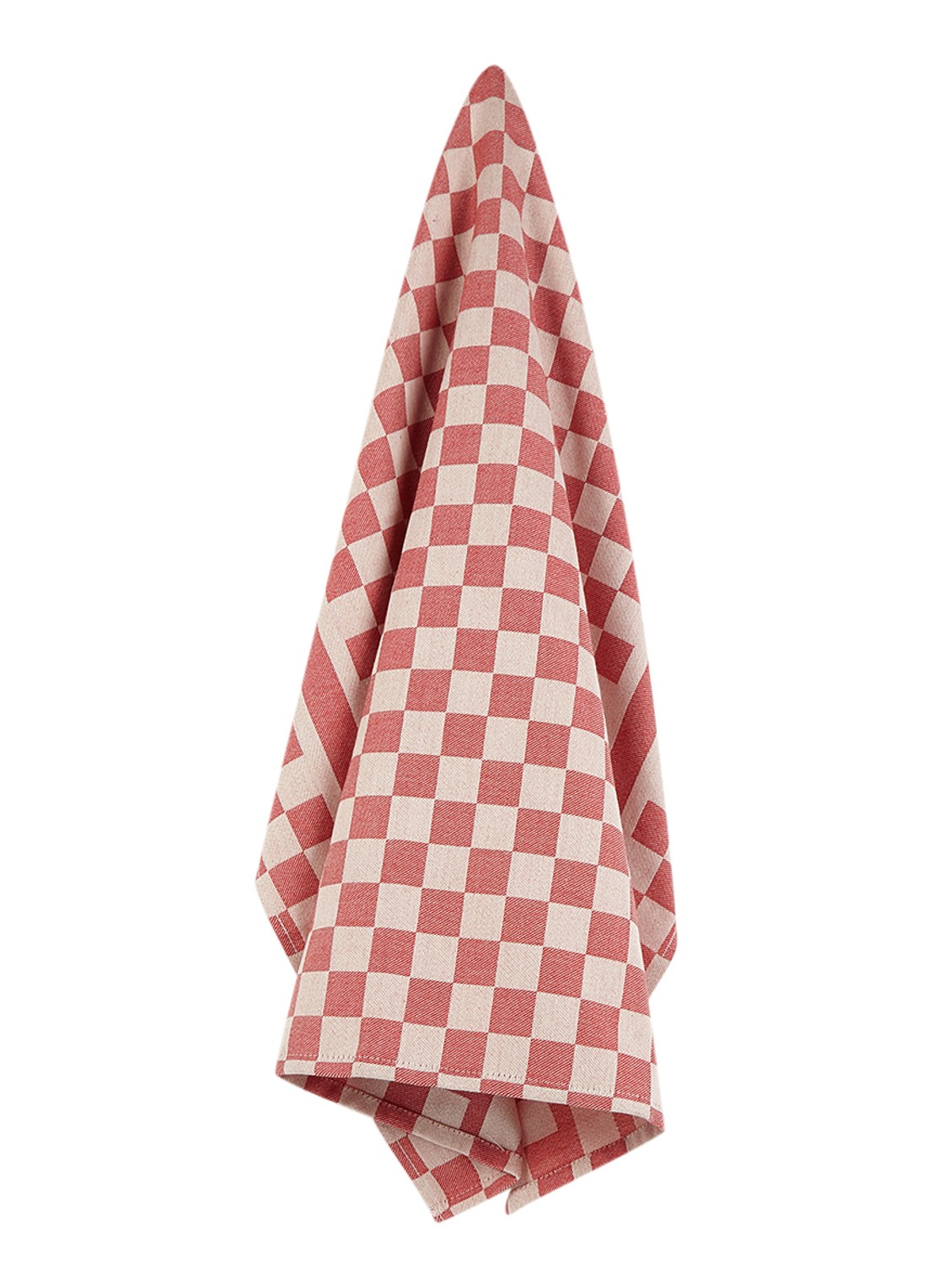 De Witte Lietaer Groom theedoek van katoen 65 x 70 cm - voorkant steenrood