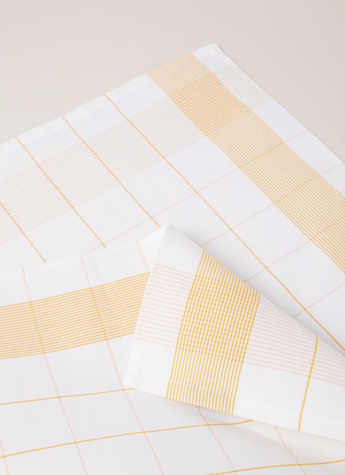 De Witte Lietaer Mixte glazendoek in linnenblend 70 x 66 cm - detail 3 geel