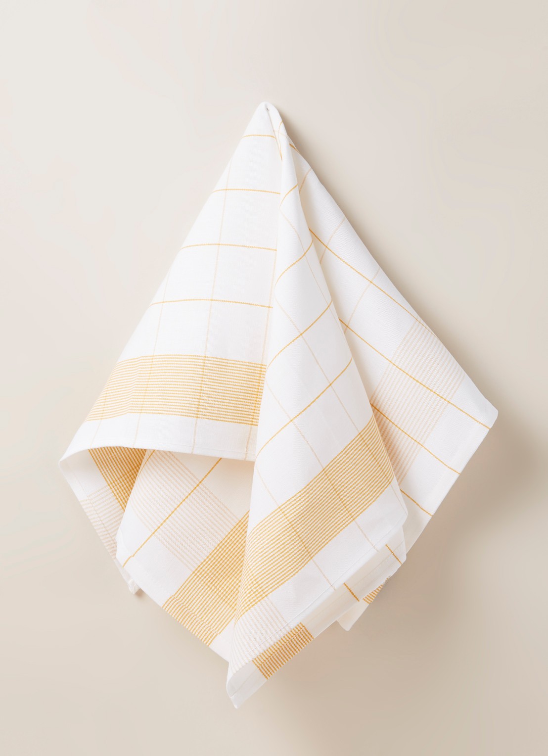 De Witte Lietaer Mixte glazendoek in linnenblend 70 x 66 cm - voorkant 2 geel