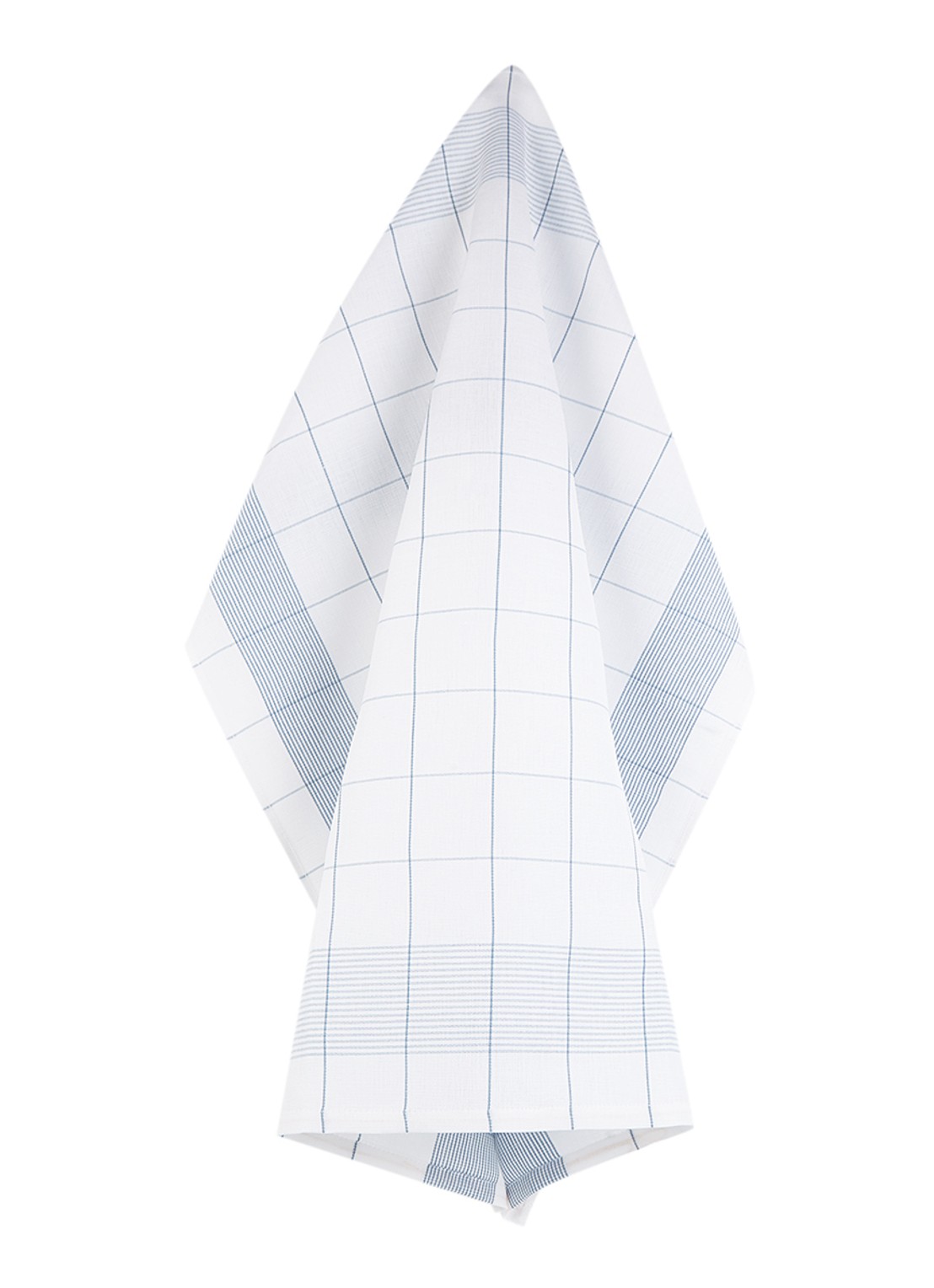 De Witte Lietaer Mixte theedoek in linnenblend 68 x 68 cm - voorkant wit