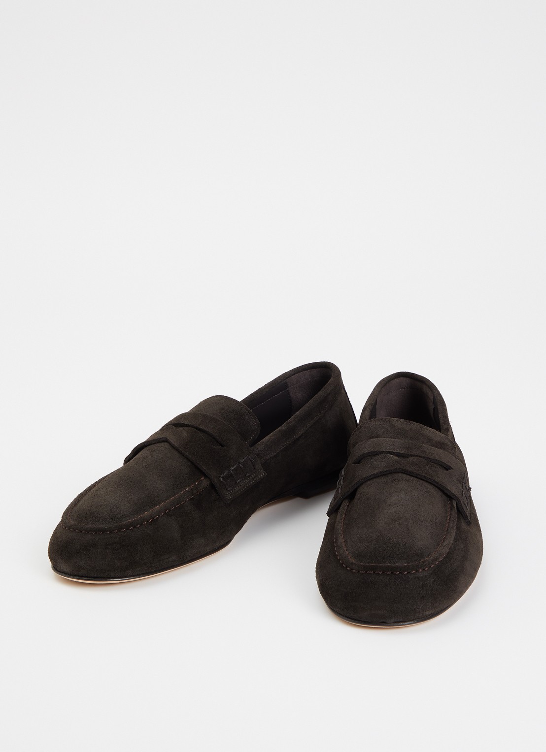 Dear Frances Balla loafer van suède - detail donkerbruin