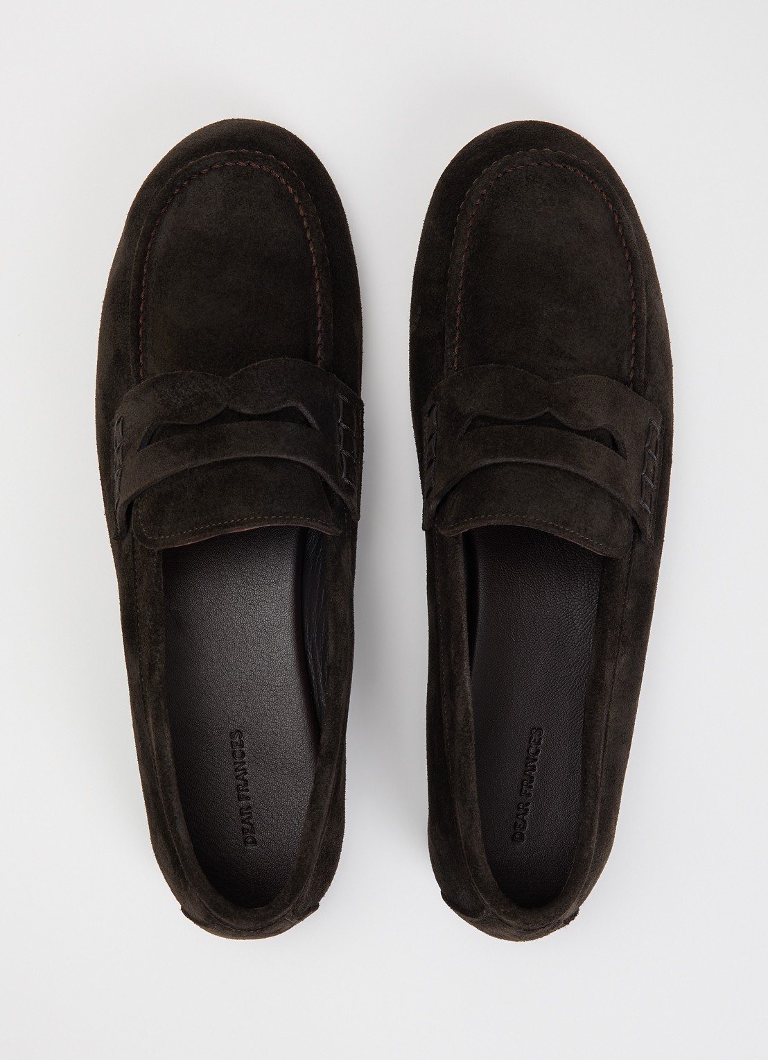 Dear Frances Balla loafer van suède - detail 2 donkerbruin