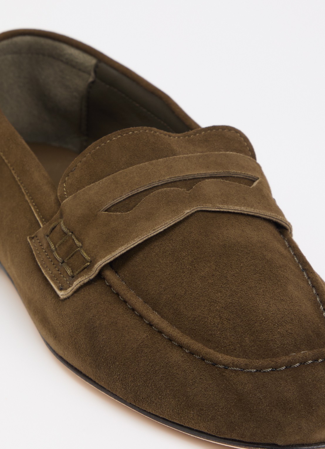 Dear Frances Balla loafer van suède - detail 4 mosgroen