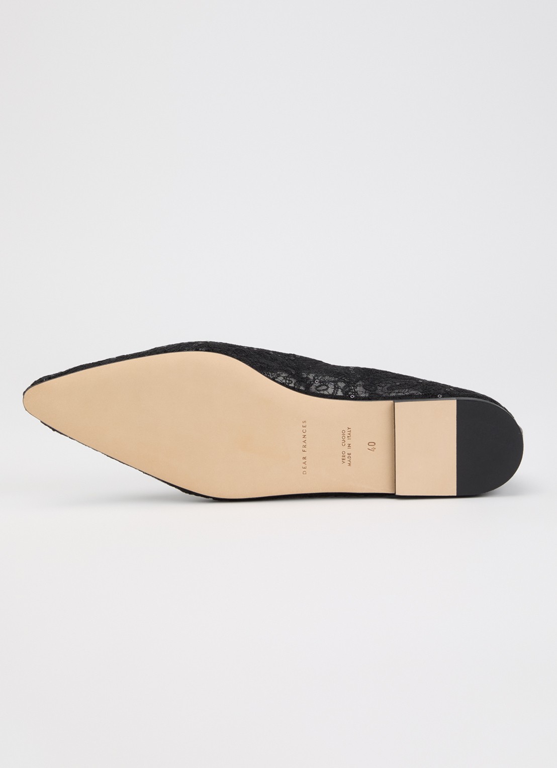 Dear Frances Topo Flat ballerina met leren details - detail 5 zwart