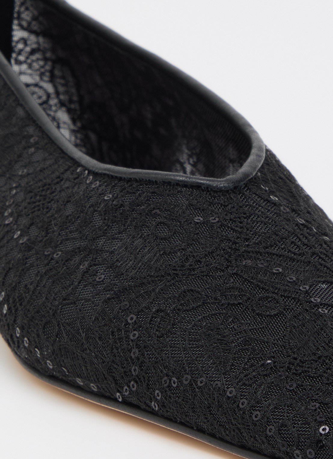 Dear Frances Topo Flat ballerina met leren details - detail 6 zwart