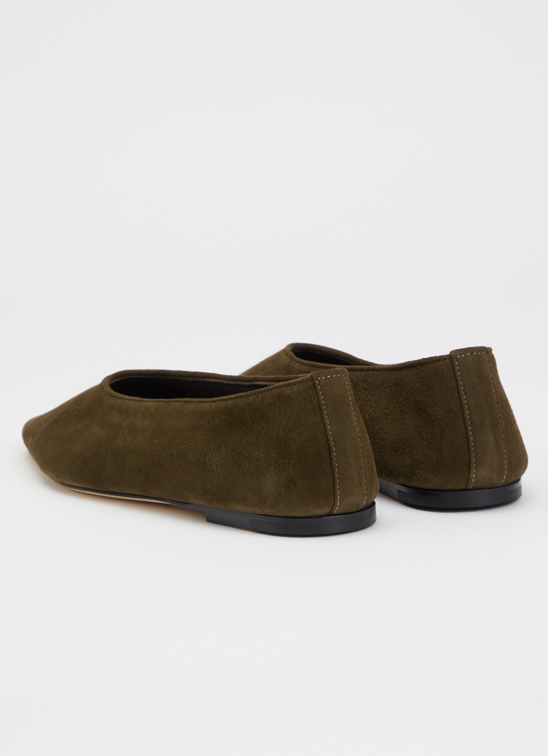 Dear Frances Topo Flat ballerina van suède - achterkant mosgroen