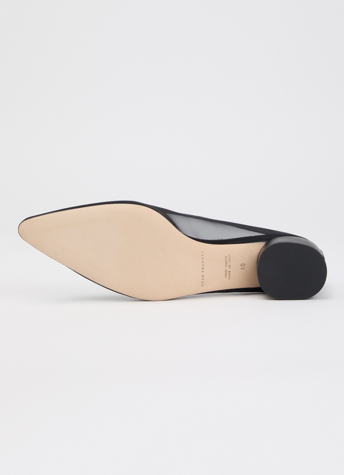 Dear Frances Topo pump van leer - detail 4 zwart