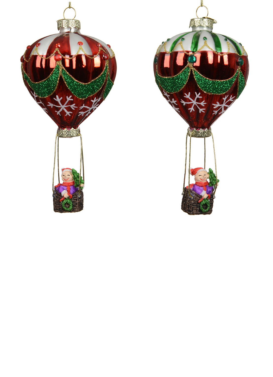 Decoris Ballon kersthanger 15 cm - voorkant rood