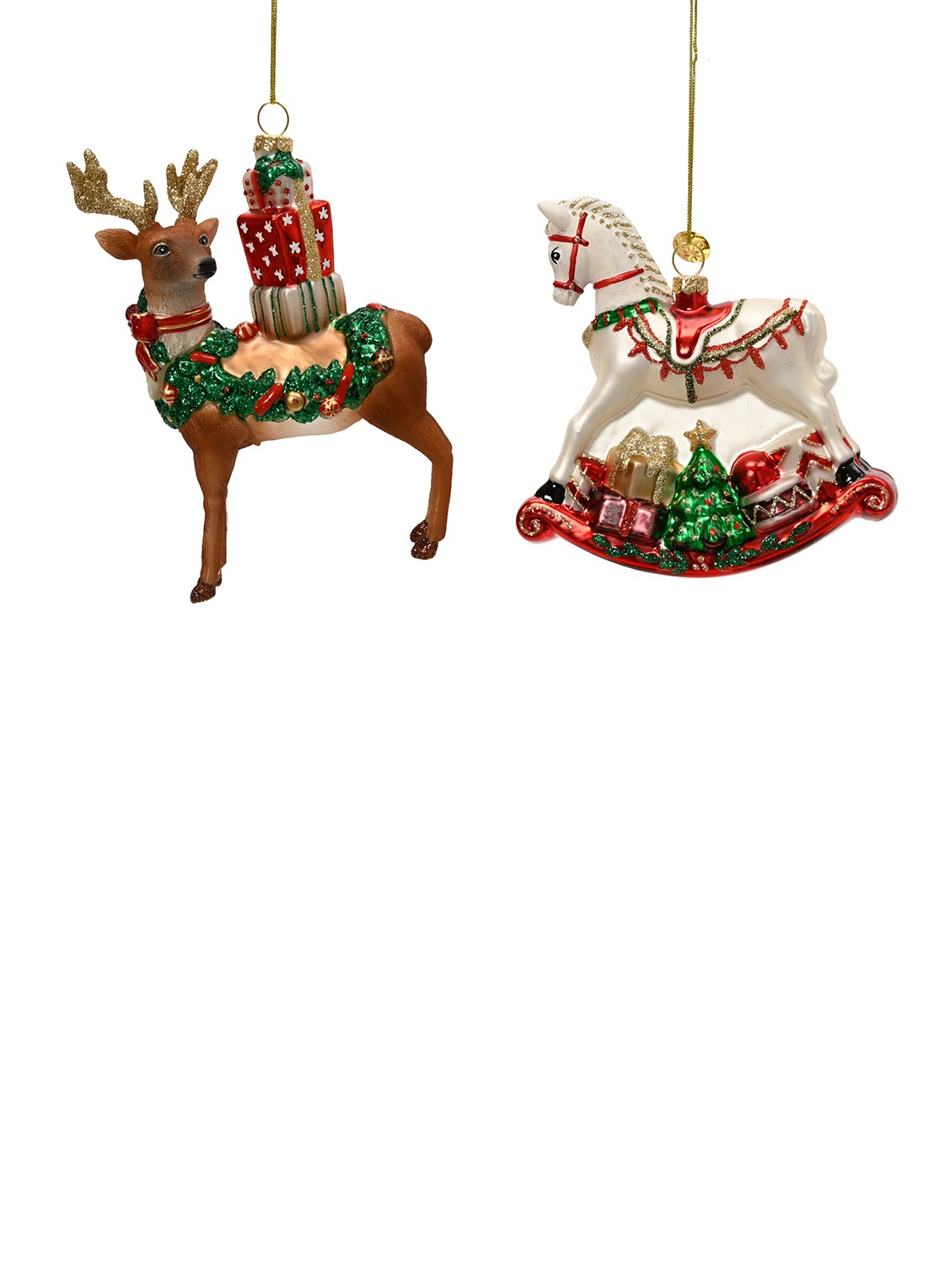 Decoris Dieren kersthanger 15 cm - voorkant rood