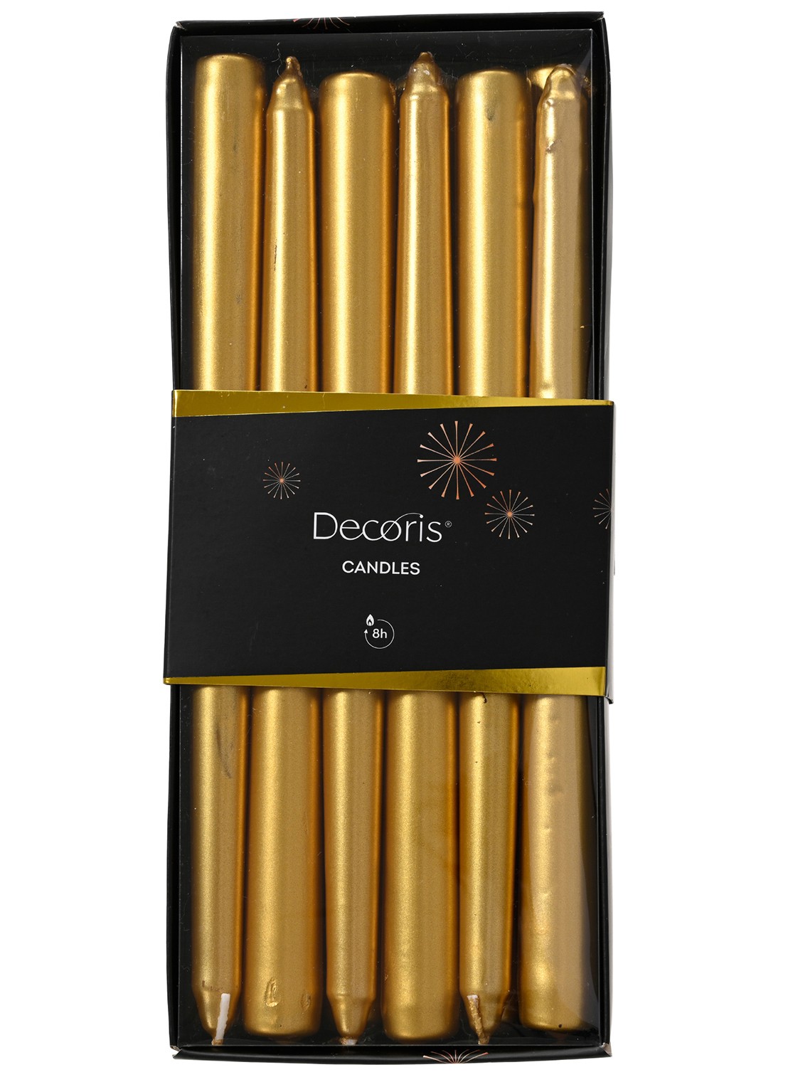 Decoris Dinerkaars 25 cm set van 12 - voorkant goud