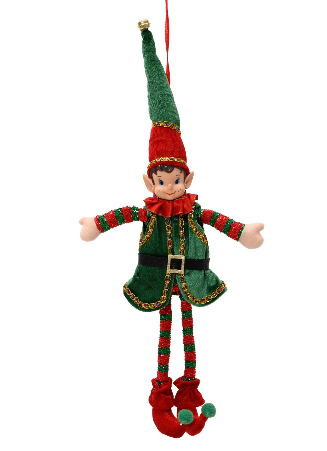 Decoris Elf kersthanger 39 cm - voorkant groen