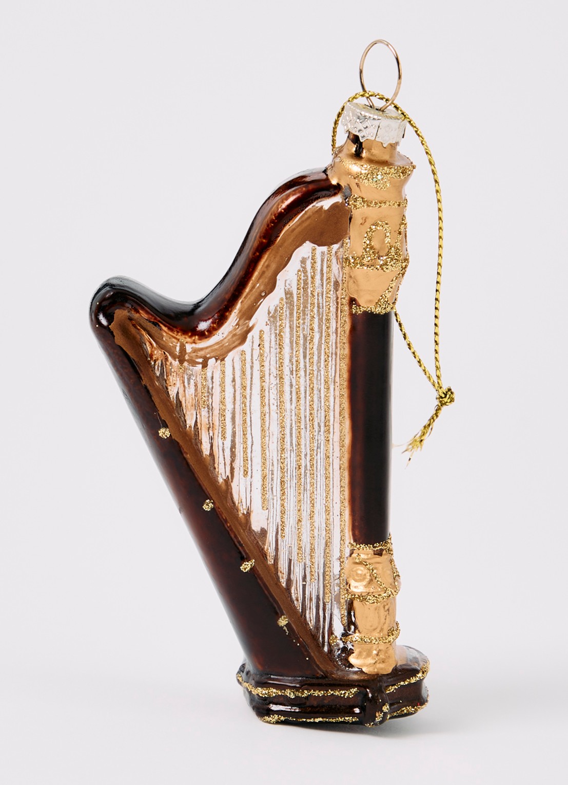 Decoris Harp kersthanger 10 cm - detail bruin