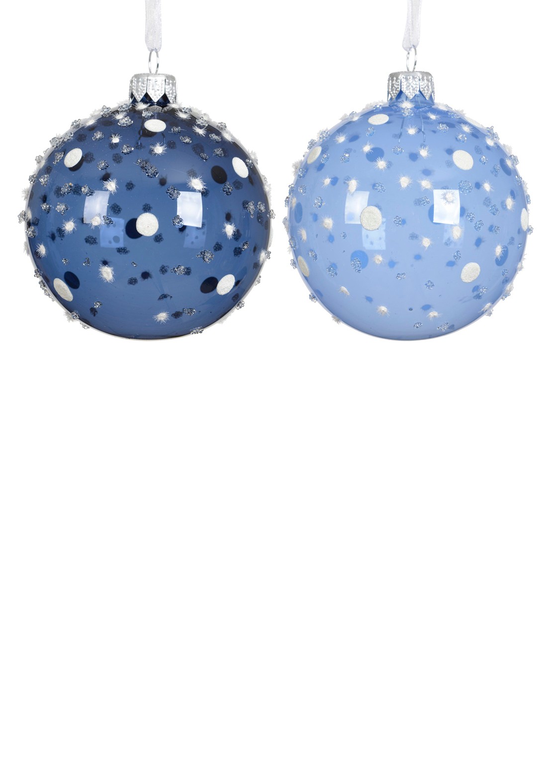 Decoris Kerstbal 8 cm - voorkant blauw