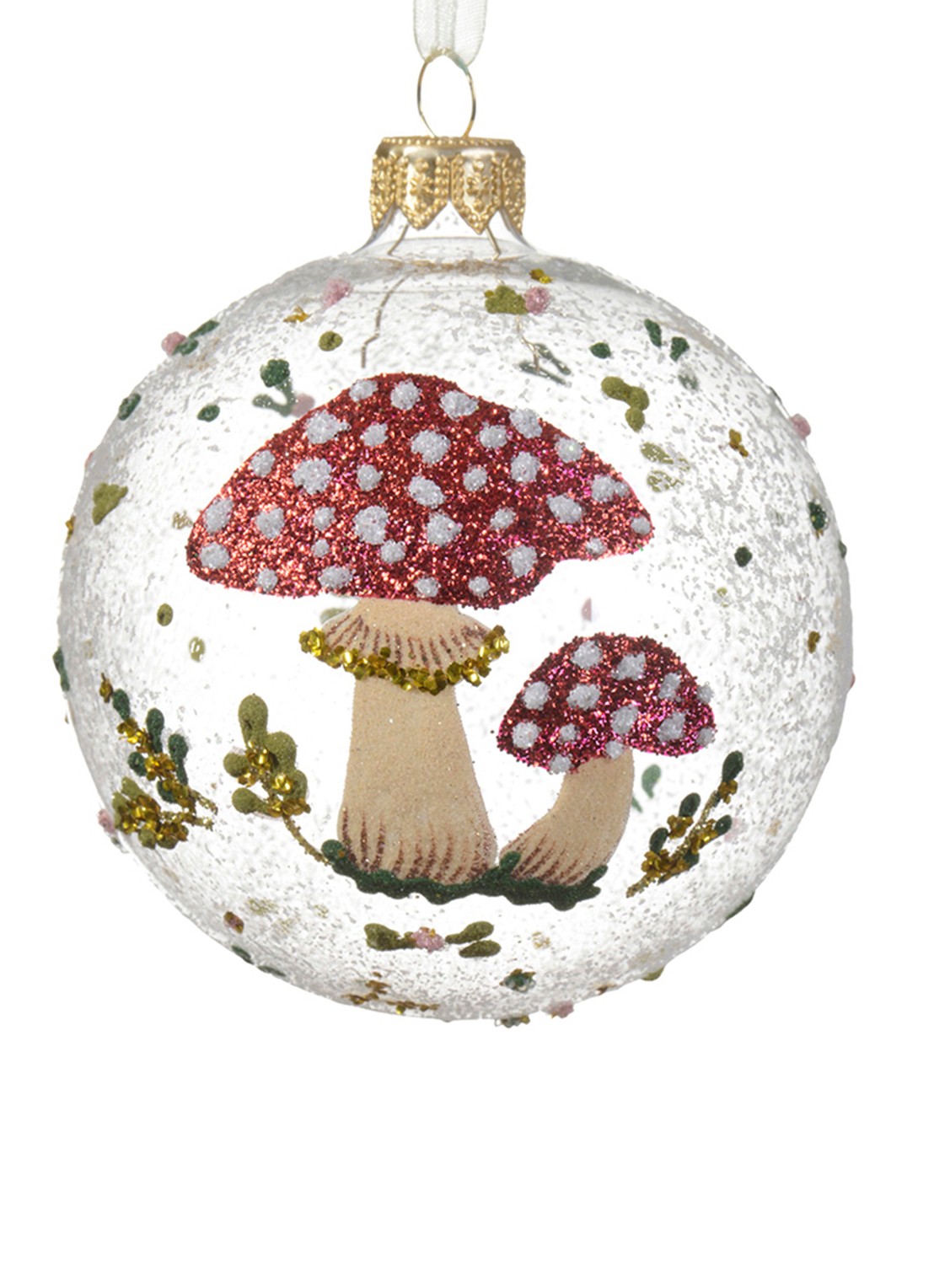 Decoris Kerstbal 8 cm  - voorkant transparant