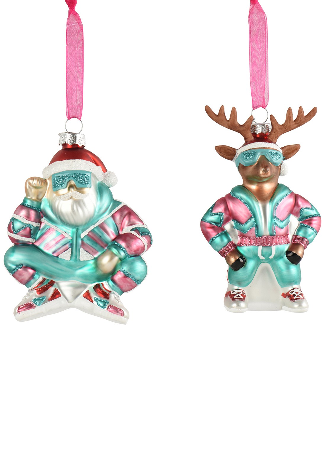 Decoris Kerstman kersthanger 12 cm - voorkant multicolor