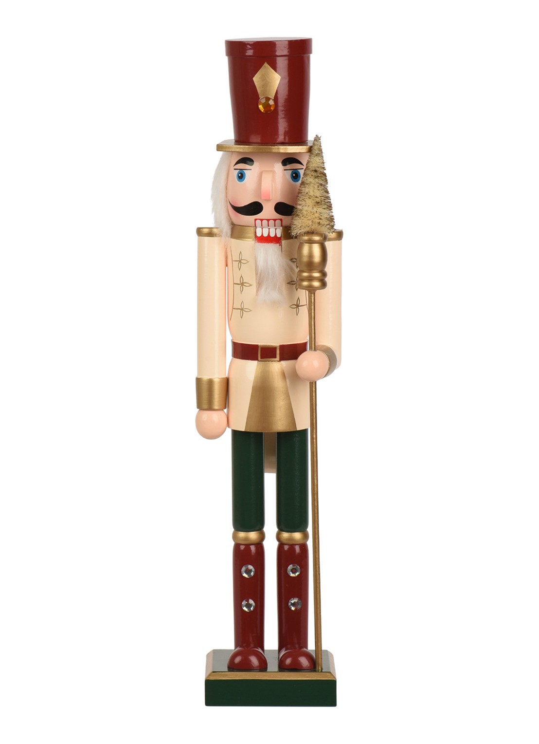 Decoris Notenkraker ornament 48 cm - voorkant beige