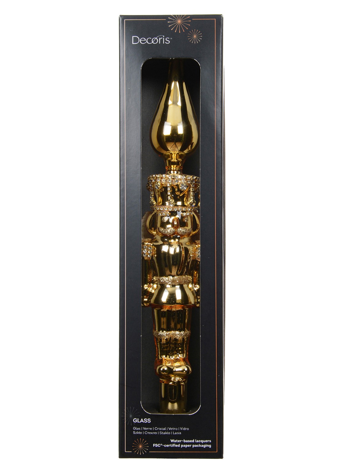 Decoris Notenkraker piek 30,5 cm - voorkant goud