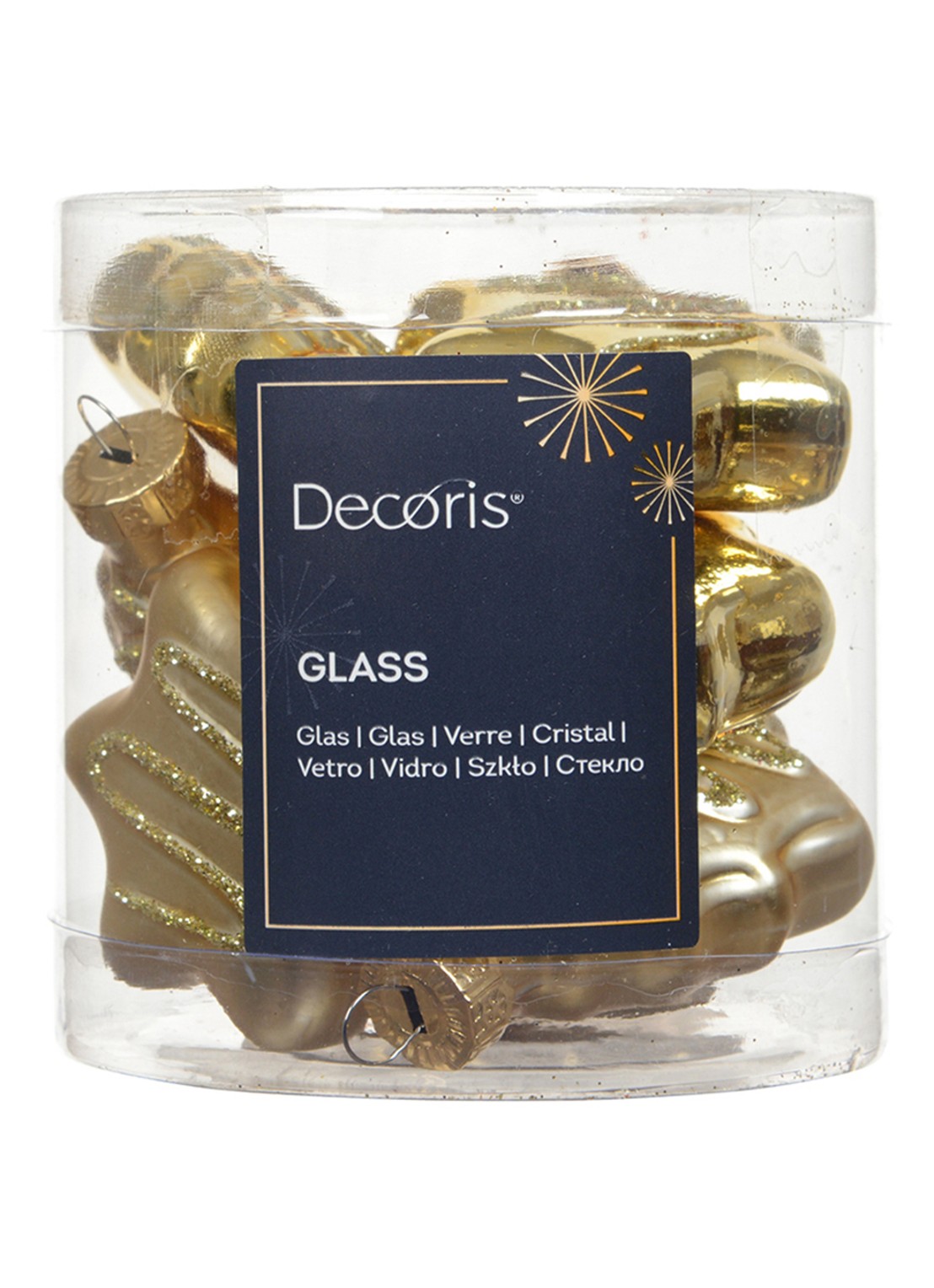 Decoris Ornament kersthanger 5 cm - voorkant goud
