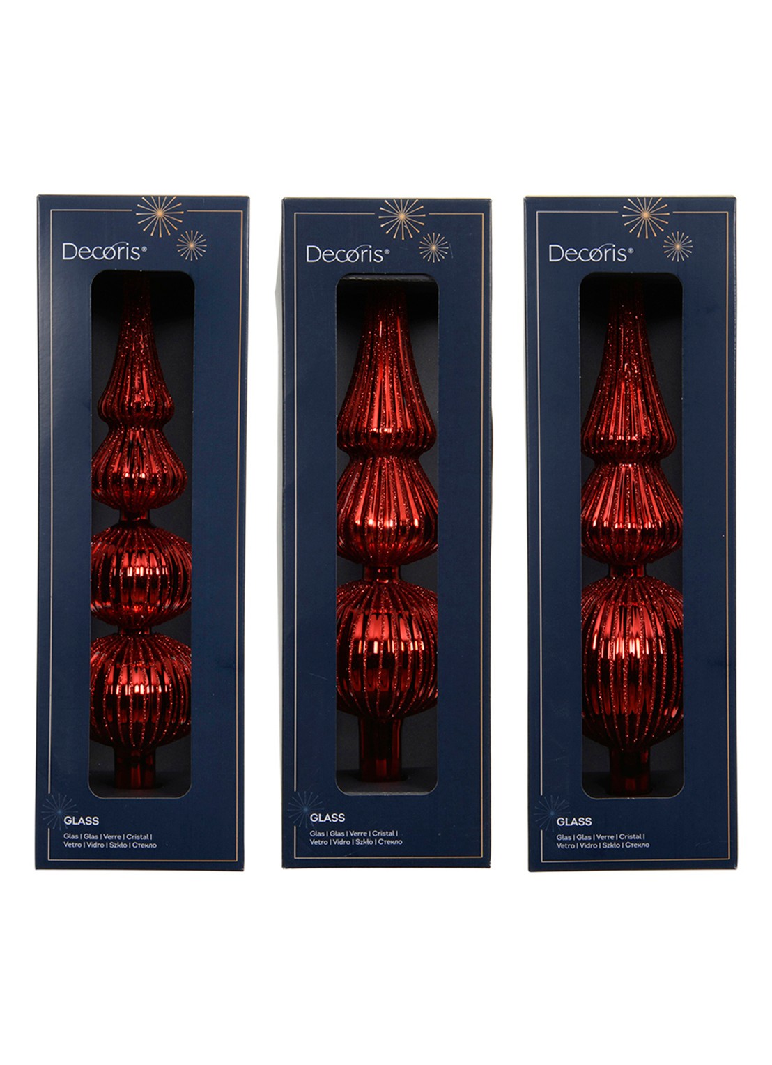 Decoris Piek 31 cm set van 3 - voorkant rood