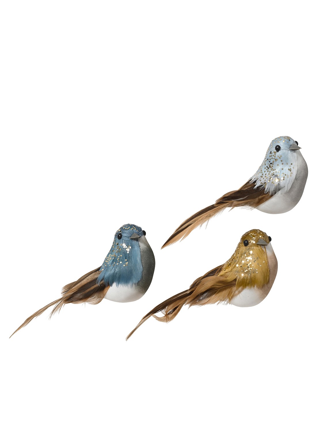 Decoris Vogel ornament 11 cm - voorkant multicolor