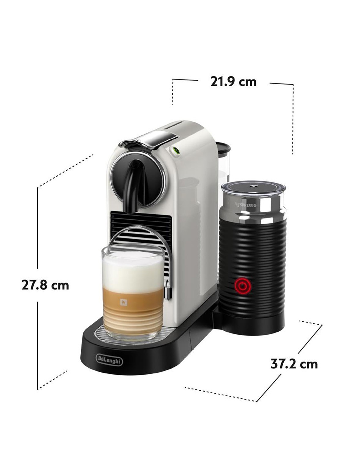 DeLonghi Citiz & Milk Nespresso Koffiecupmachine - Met melkopschuimer - EN267.WAE - achterkant wit