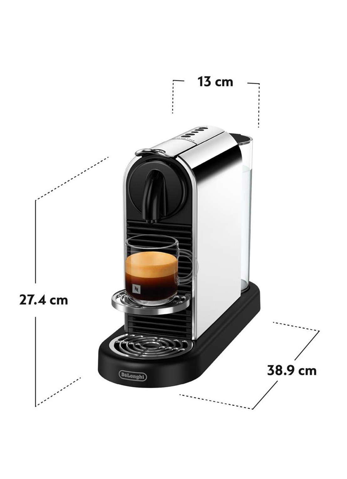 DeLonghi Citiz Nespresso koffiecupmachine - EN220.M - achterkant zilver