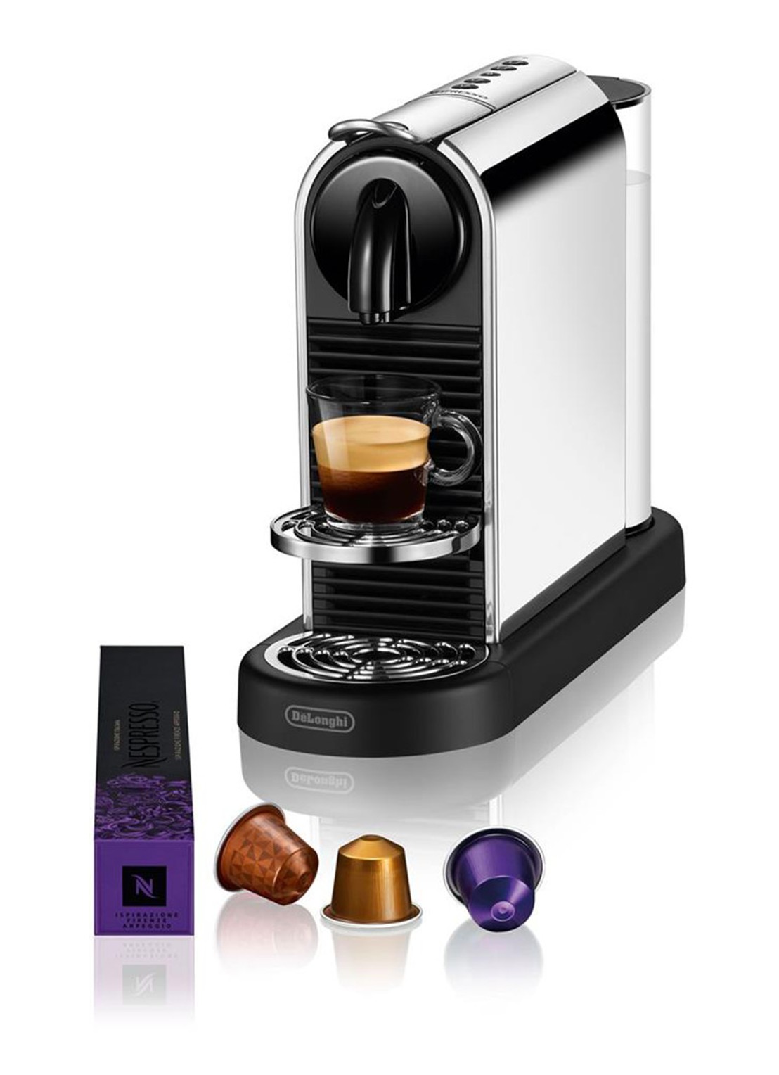 DeLonghi Citiz Nespresso koffiecupmachine - EN220.M - voorkant 2 zilver