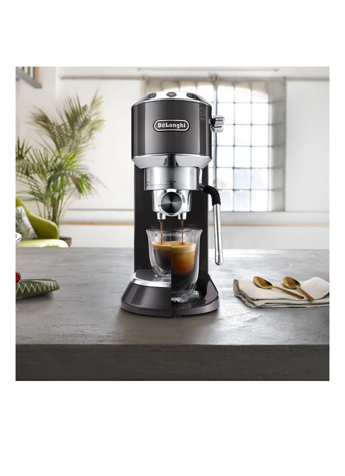 DeLonghi Dedica Arte espressomachine - EC885 - voorkant 7 grijs