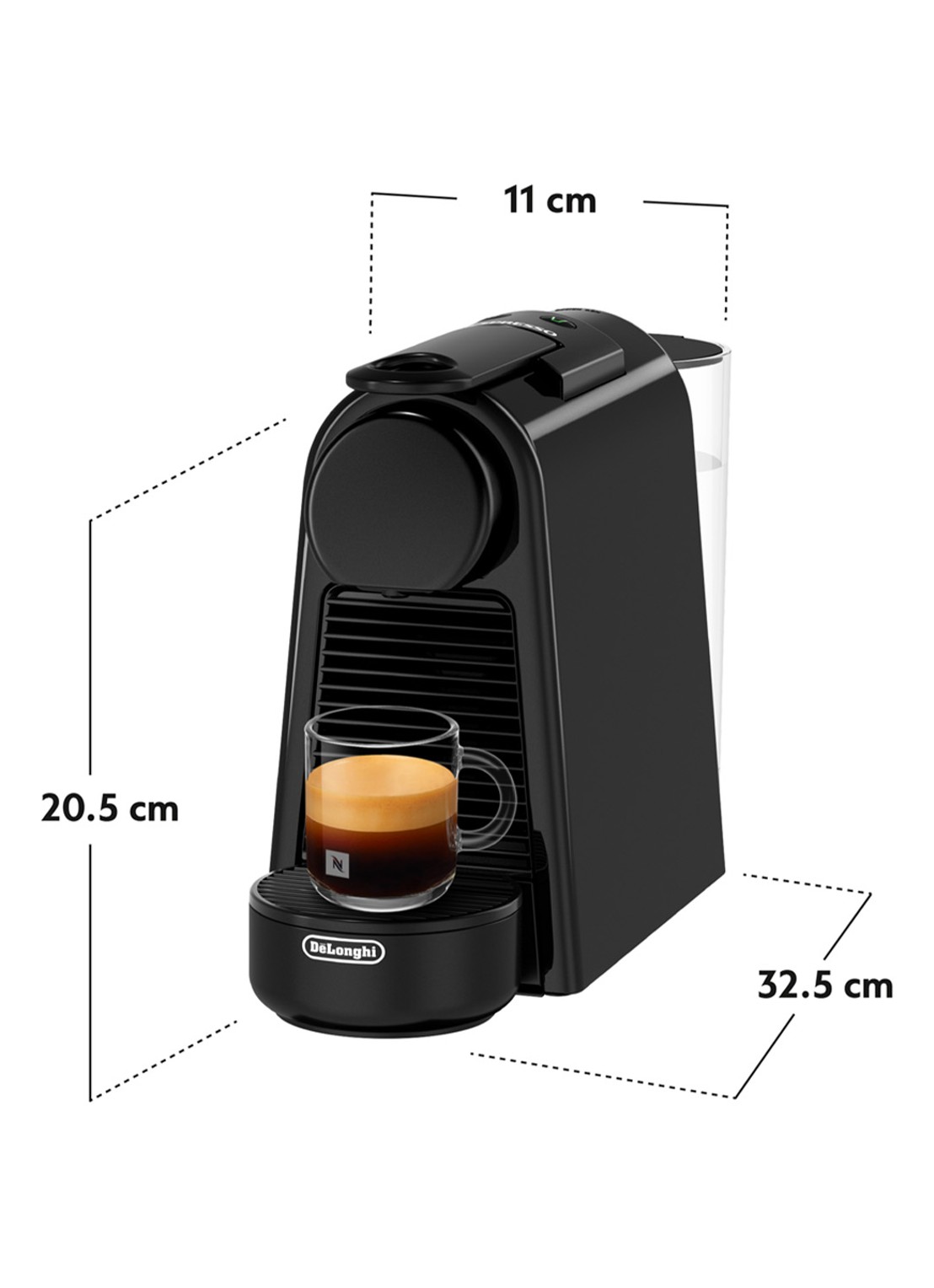 DeLonghi Essenza Mini & Milk - Koffiecupmachine - EN85BAE - achterkant zwart