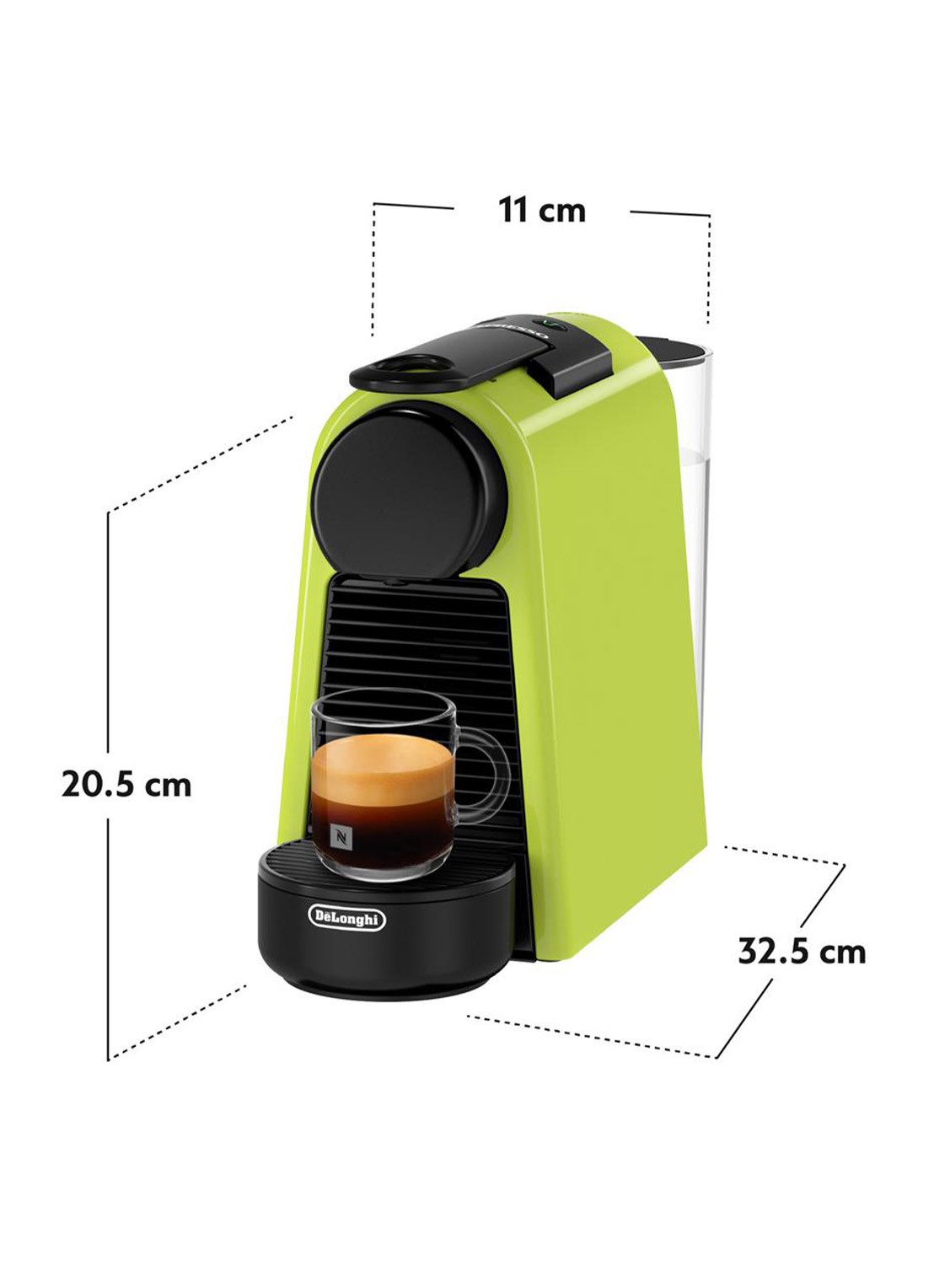DeLonghi Essenza Mini Nespresso koffiecupmachine - EN85.L - achterkant lime