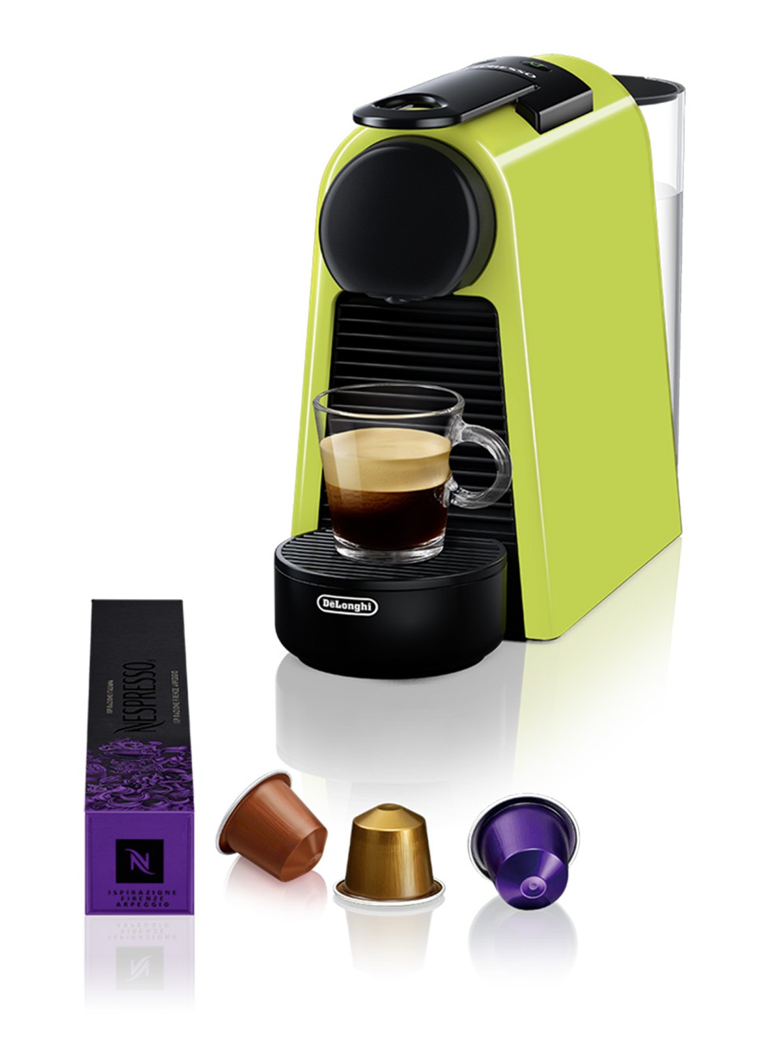 DeLonghi Essenza Mini Nespresso koffiecupmachine - EN85.L - voorkant 2 lime