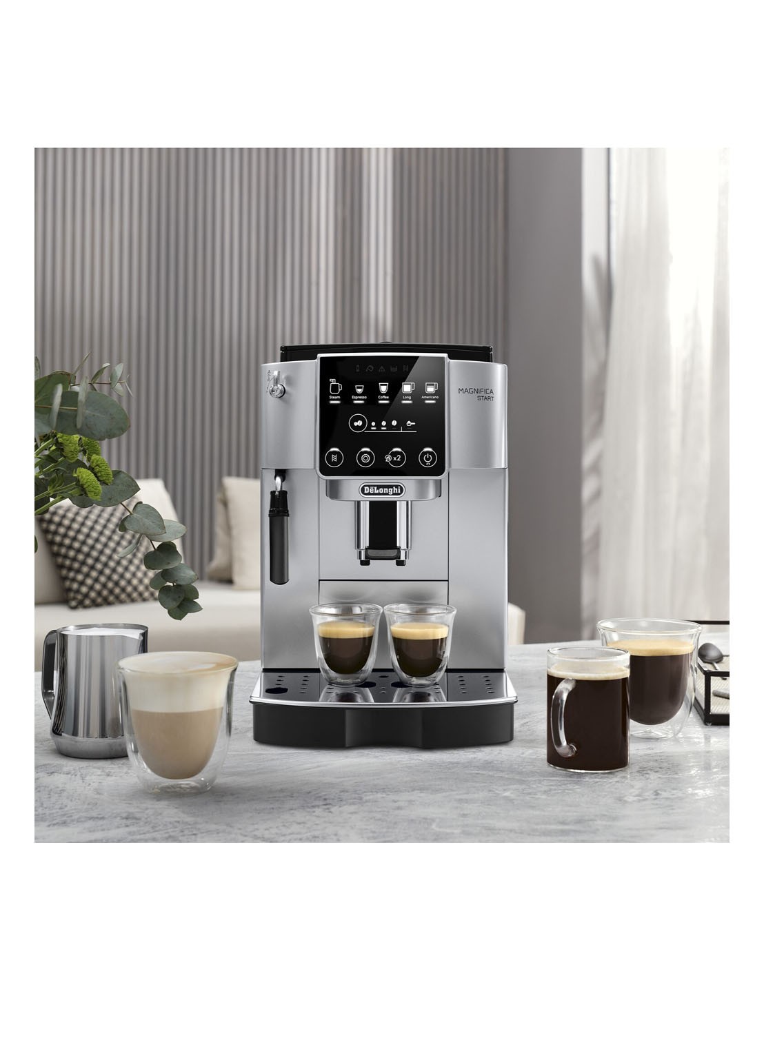 DeLonghi MagnifIca Start volautomatische espressomachine - ECAM220 - voorkant 7 zilver